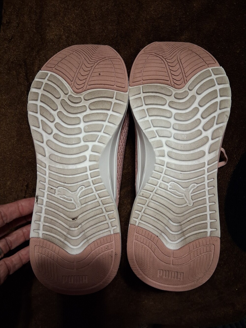 Puma Women's Pale Pink Knit Athletic Sneakers - Picture 6 of 6